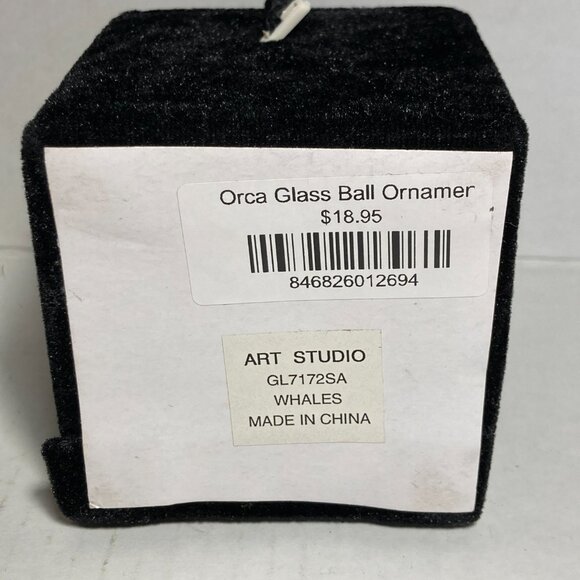 Vintage Orca Whale Christmas Ornament Seward Alaska Glass Ball Inside Painted - Picture 14 of 16